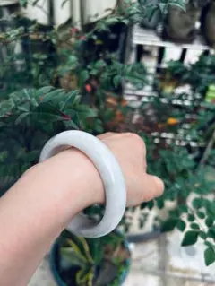 極上！ミャンマー産本翡翠バングル 氷糯種 春彩（ラベンダー×グリーン