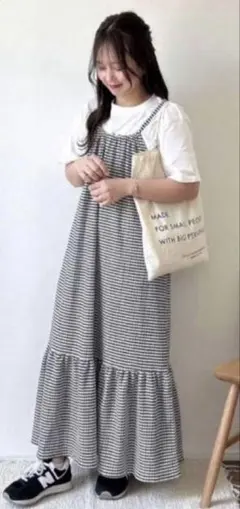 ギンガムチェックキャミワンピース キャミワンピース　L 新品未使用　しまむら