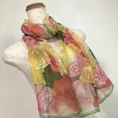 ロング スカーフ 小物 花柄 スプリング 大判ストール