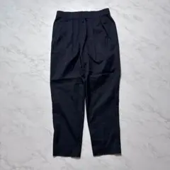 イージーパンツ ネイビー クロップド ウエストゴム テーパード 春夏 S相当