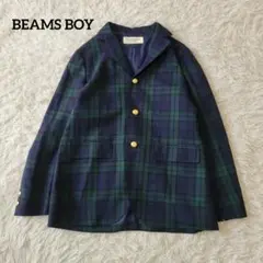 美品☆ビームスボーイ 金ボタン テーラードジャケット ブラックウォッチ チェックのサムネイル