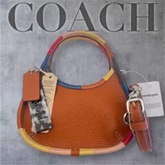 新品 ミニ エルゴ バッグ・Coachtopiaレザー・カラフル バインディング