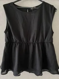 【新品】ブラック メッシュ フレアノースリーブ