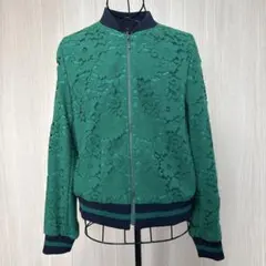 INDIVI グリーン レースジャケット　サイズ　38のサムネイル