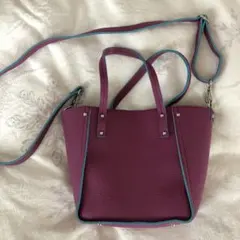 パープル トートバッグ ショルダーバッグ