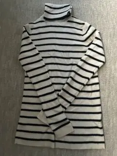 ユニクロ ストライプ タートルネック 長袖 トップス