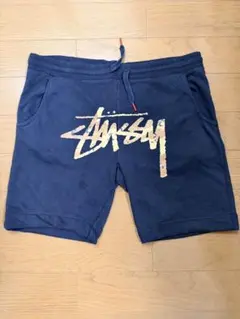 STUSSY カモロゴ スウェットショーツ 2XL 黒のサムネイル