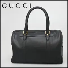 □ a1889 GUCCI【グッチ】ヴィンテージ ボストンバッグ ブラック 