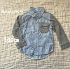 GLOBAL WORK ストライプ 長袖シャツ 100cm