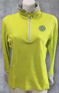Munsingwear レディース ハーフジップ 長袖シャツ 袖シャーリングのサムネイル