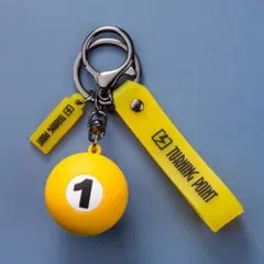 キーホルダー ビリヤードボール 1番 イエロー シリコン製 新品