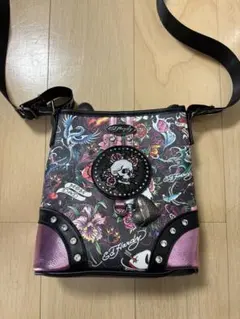 Ed Hardy ショルダーバッグ スカル 迷彩 ピンク - メルカリ