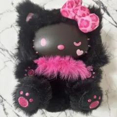 【新品】ハローキティ ファインフェイスキャット ぬいぐるみ ブラック カラビナ付