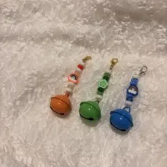 【ハンドメイド】カラフル鈴キーホルダー 3点セット