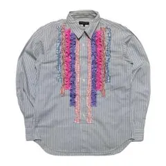 コムデギャルソンオムプリュス フリル ストライプ シャツ