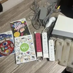 Wii本体 + リモコン3個 + ソフト3本セット