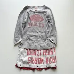 デニムダンガリー ワンピース 130 スウェット