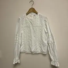 ZARA KIDS 164 刺繍レースブラウス 白 大人S相当 綿100% 美品