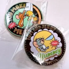 トムとジェリー　金バッジ　缶バッジ　タフィー　ニブルス　クアッカー　アヒルの子