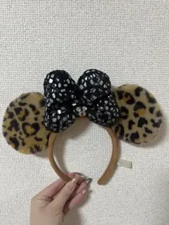 美品ディズニーカチューシャ ヒョウ柄 当時品