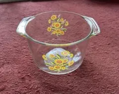 PYREX パイレックス 耐熱ガラス ひまわり柄　昭和レトロ　ガラスボウル