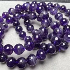 ウルグアイ産 濃いカラーアメジスト 10mm 1連分 ブレスレット2本セット