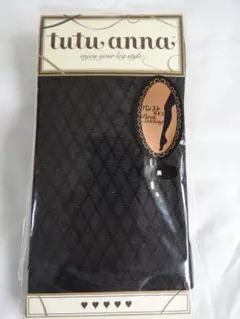 【美品】　レトロ　tutu anna ブラック ダイヤモンドタイツ M-L