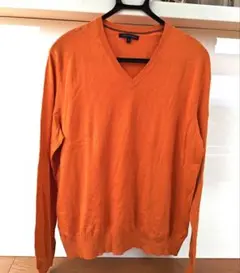 BANANA REPUBLIC Vネックニット オレンジ XL