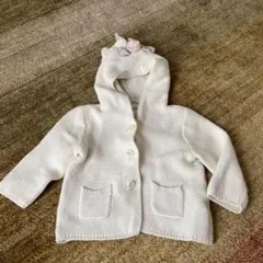 baby GAP フード付きカーディガン 6-12ヶ月 ホワイト