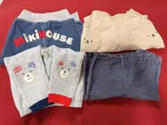 ミキハウス　バックロゴパンツ　顔ドン　パンツセット