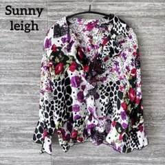sunny leigh◎花柄ドット長袖シャツ M 美品　フリル袖