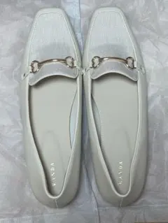 RANDA ホワイト ローファー LL