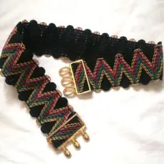 総織ゴムベルト　ダンス衣装　黒カラフル