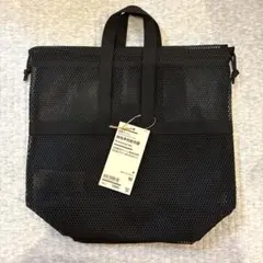 【新品】無印良品　立体メッシュ　持ち手付き巾着　M ブラックのサムネイル
