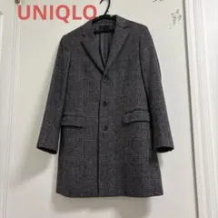 UNIQLO ユニクロ カシミヤ混 グレンチェック チェスターコート S