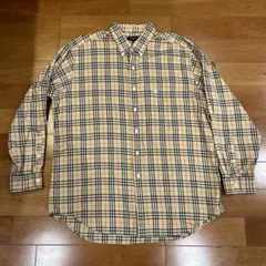 【美品】BURBERRY LONDON ワンポイント刺繍 長袖シャツメンズ XL