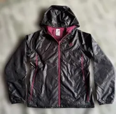 adidas フード付きウィンドブレーカー M ブラック/ピンク