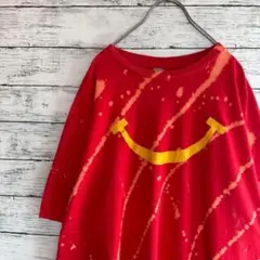 古着 ギルダン Tシャツ ブリーチ スプラッシュ ビッグサイズ 赤 2XL