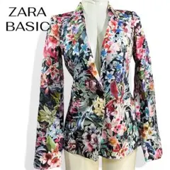 【美品】ZARA BASIC 花柄 ボタニカル柄 テーラード　XS