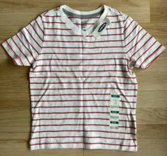 【新品】OLD NAVY 半袖 Ｔシャツ (白＆赤ボーダー)120 (5) XS