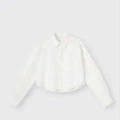 GU ホワイト クロップドシャツ