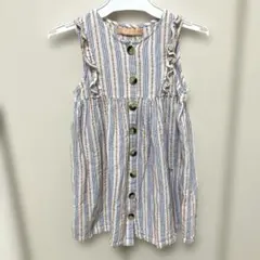 【Weekend à la mer】6A ストライプ ノースリーブワンピース