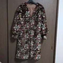 FURY SKY OVER フラワーパターン ファーコート フリーサイズ