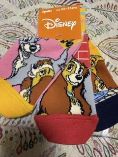 福助 Disney レディ＆ザ・トランプ ソックス 3足セット 23-25cm