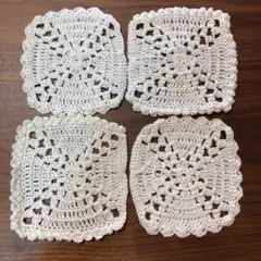 ハンドメイド レースコースター 4セット