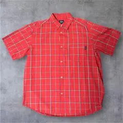 old stussy ステューシー 90s 紺タグ USA製 チェック半袖シャツ