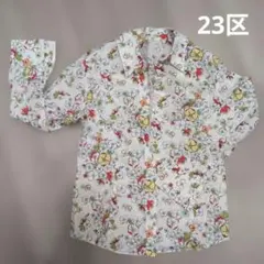 23区 花柄 長袖シャツ 羽織り ホワイト系 サイズ46のサムネイル