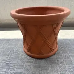 テラコッタ 植木鉢 格子柄 ガーデニングのサムネイル