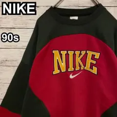 861【希少XLサイズ】ナイキ♤刺繍ビッグロゴ　90s 銀タグ　スウェット　人気