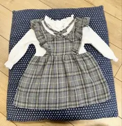 チェック柄フリルワンピース ベビー　入園式